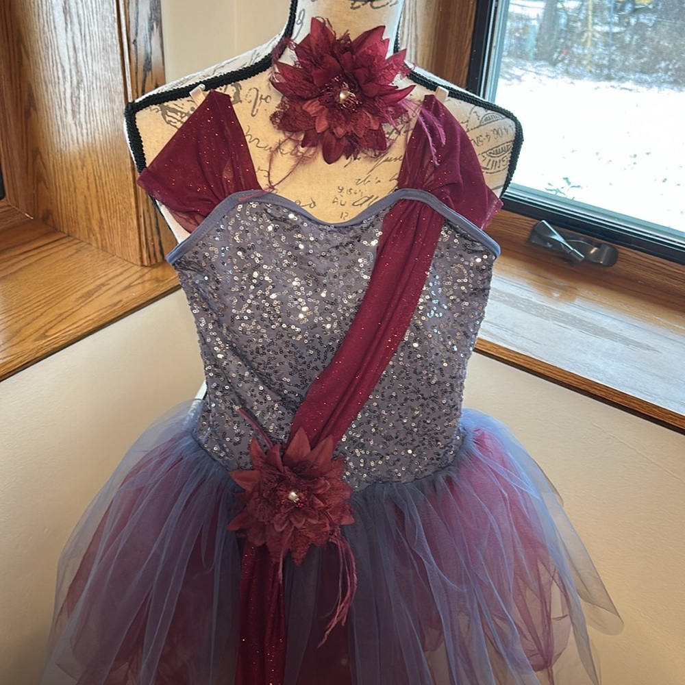 Weissman Periwinkle & Burgundy Ballet Costume Medium Child